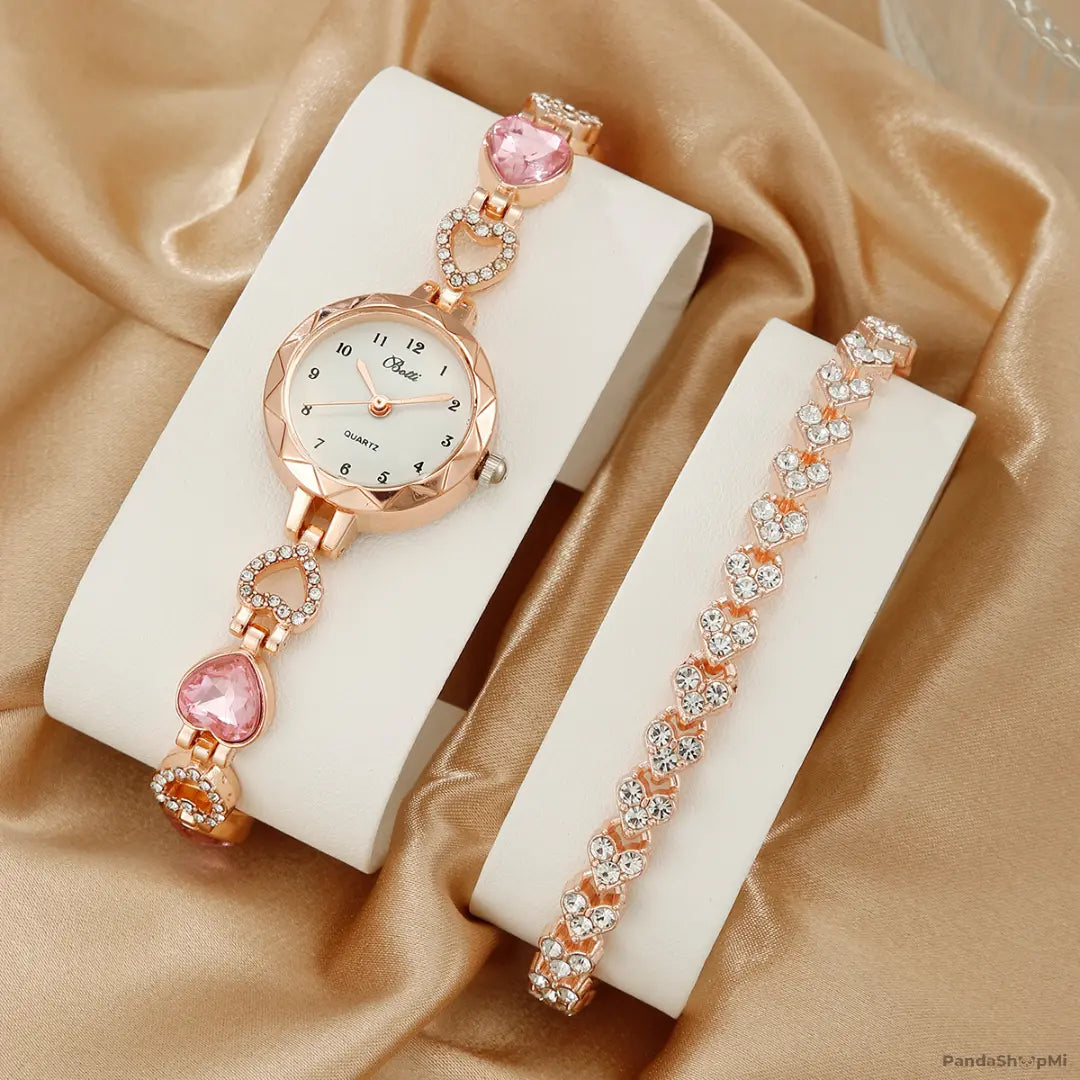 relógio-pulseira-kit-presente-pedra-rosa